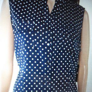 COPY - Notation's Polka Dot Button Down Collared Blouse szL